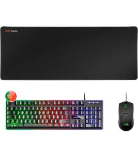 Mars Gaming Pack Premium Teclado hibrido H-MECH - Raton Ultra ligero 10K - Alfombrilla XXL - Tecnologia H-MECH - Iluminacion FRG