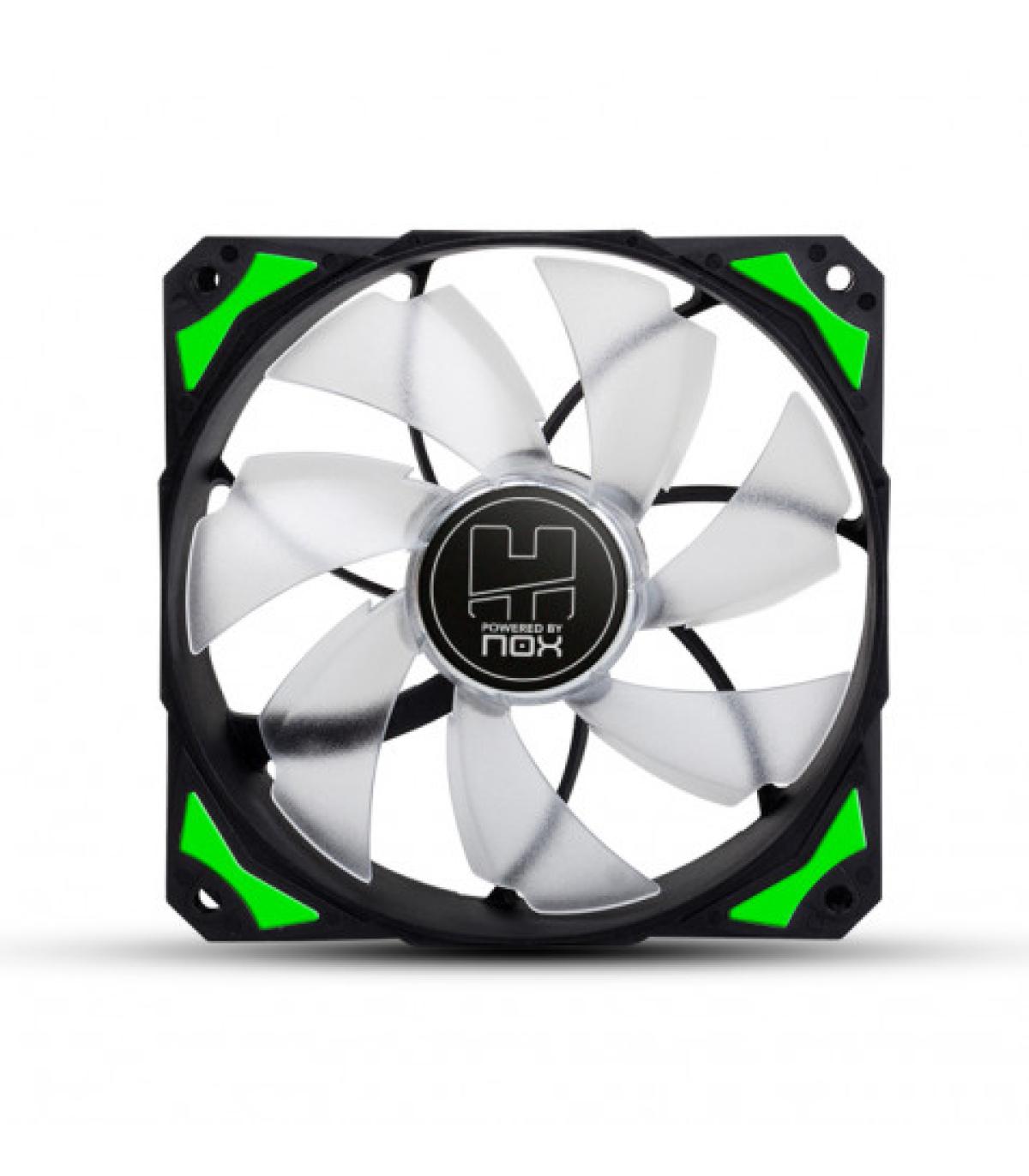NOX H-Fan LED Carcasa del ordenador Ventilador 12 cm Negro, Verde, Blanco