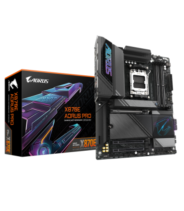 GIGABYTE Placa base X870E AORUS PRO - Compatible con CPUs AMD Ryzen 9000, VRM digital de 16+2+2 fases, hasta 8000MHz DDR5 (OC..