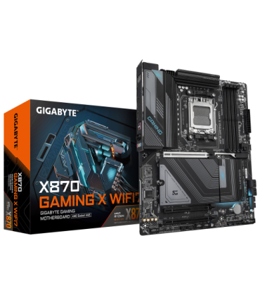 GIGABYTE Placa Base X870 GAMING X WIFI7 - Compatible con CPUs AMD Ryzen 9000, 16+2+2 fases VRM, hasta 8000MHz DDR5 (OC), 1xPCIe.