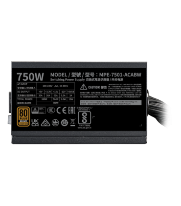 Cooler Master MWE Bronze 750 V3 230V unidad de fuente de alimentación 750 W 24-pin ATX ATX Negro