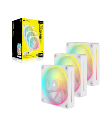 Corsair iCUE LINK LX120 RGB Carcasa del ordenador Ventilador 12 cm Blanco 3 pieza(s