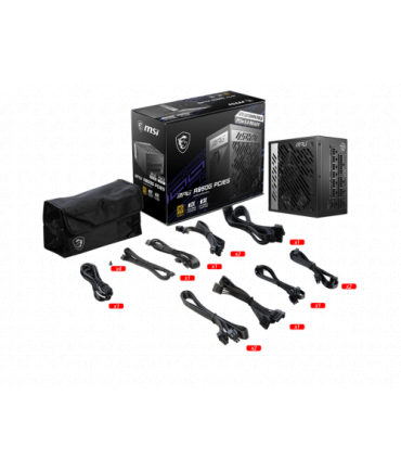 MSI MPG A850G PCIE5 unidad de fuente de alimentación 850 W 24-pin ATX ATX Negro