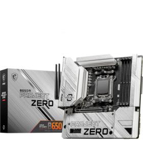 PLACA MSI B650M PROJECT ZERO,BTF,AMD,AM5,B650,4DDR5,256GB,HDMI+DP,4SATA3/6G+2M.2,9USB3.2,2.5GB+WIFI6E+BT5.3,MATX