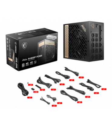 MSI MEG AI1300P PCIE5 unidad de fuente de alimentación 1300 W 24-pin ATX ATX Negro