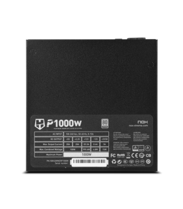 NOX Hummer P 1000W unidad de fuente de alimentación 24-pin ATX ATX Negro