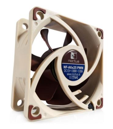 NOCTUA VENTILADOR CAJA NF-A6X25 PWM, 60MM FAN, 60X60X25MM, 12V, 3000RPM/2300RPM/550RPM, 19,3 DB(A), 29,2 M3/H, 2,18 MM H2O, 4 PI