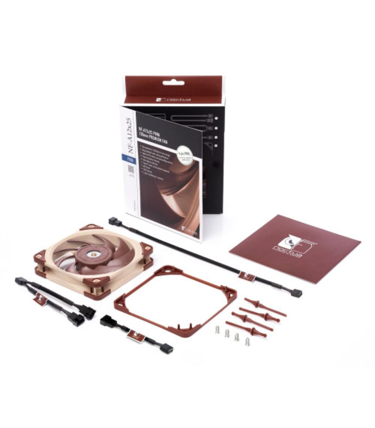 NOCTUA VENTILADOR CAJA NF-A12X25-PWM, 120MM FAN, 120X120X25MM, 12V, 2000RPM/1700RPM/450RPM, 22,6 DB(A), 102,1 M3/H, 2,34 MM H2O.