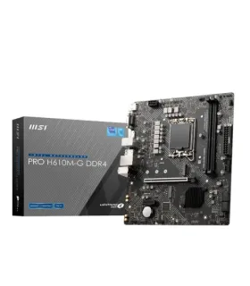 PLACA MSI PRO H610M-G,INTEL,1700,H610,2DDR5,96GB,VGA+HDMI+DP,4SATA3+1M.2,2USB2.0,2USB3.2,USB-C,1GBLAN,MATX