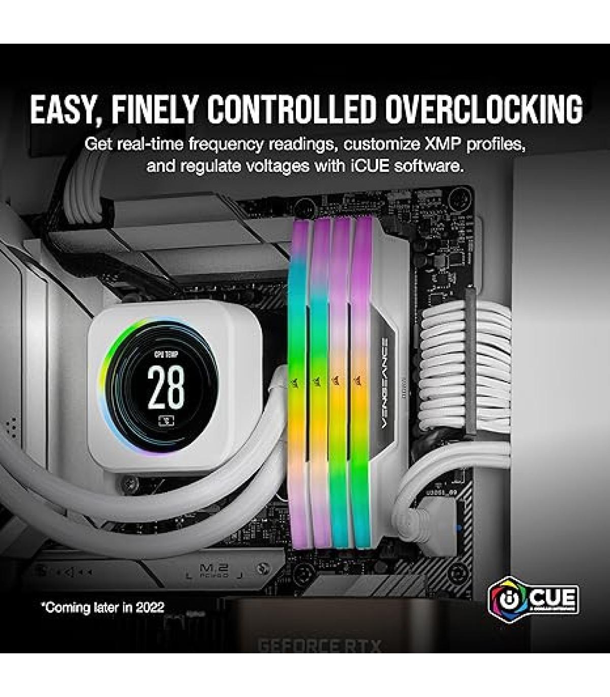 MEMORIA CORSAIR DDR5 64GB 2X32GB PC5600 VENGEANCE RGB BLANCA CMH64GX5M2B5600C40W