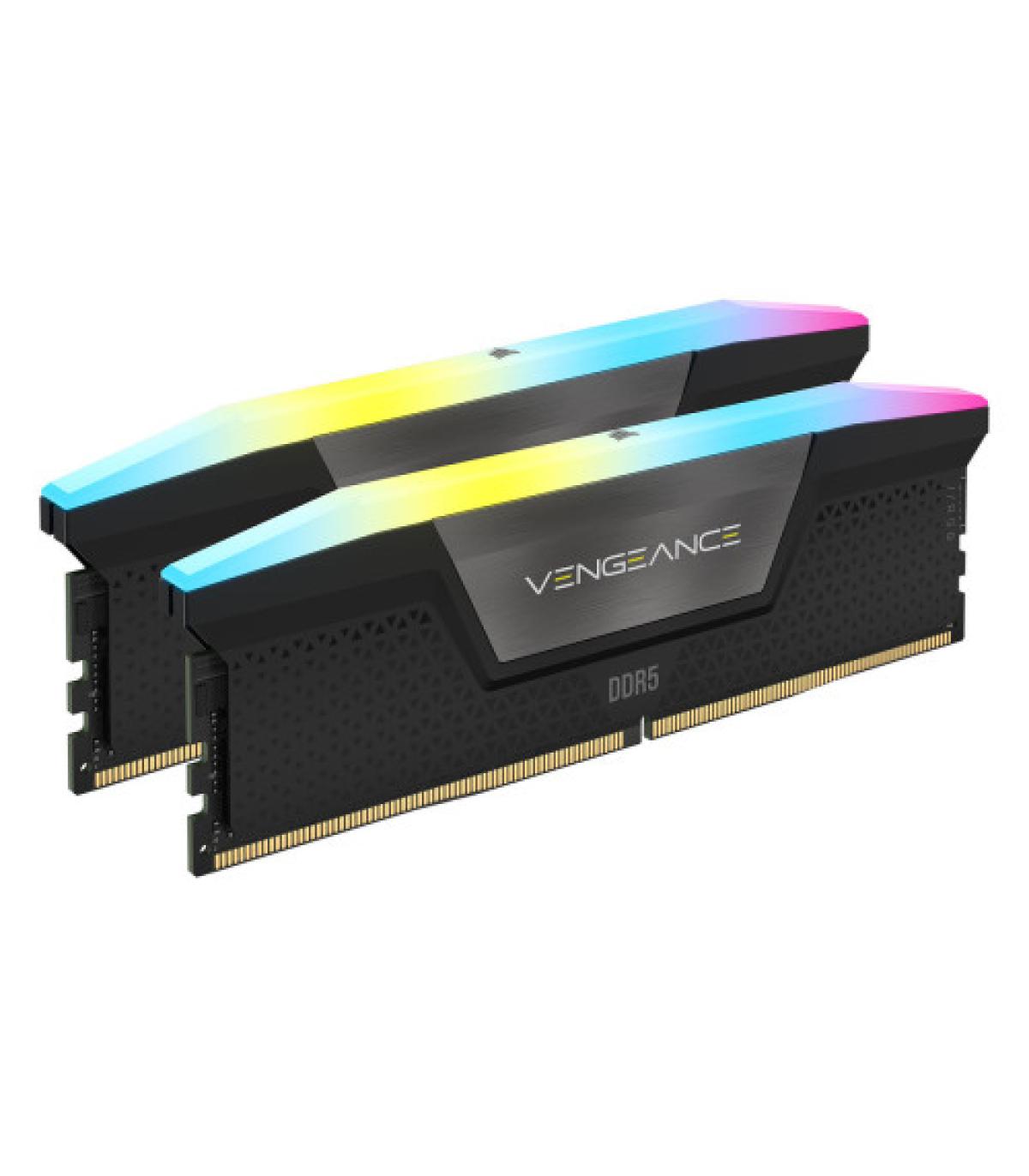 MEMORIA CORSAIR DDR5 64GB 2X32GB PC5600 VENGEANCE RGB CMH64GX5M2B5600C40