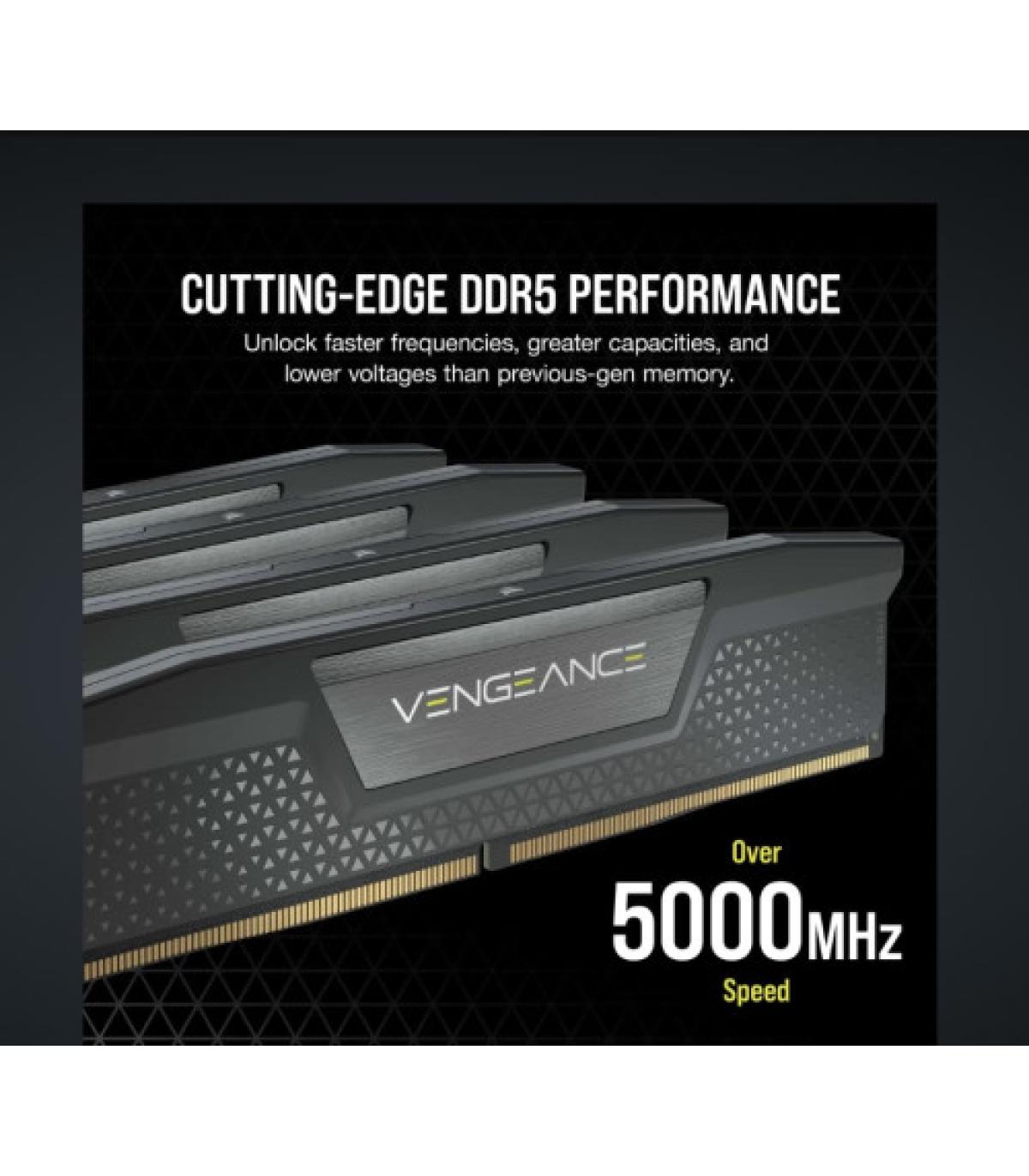 MEMORIA CORSAIR DDR5 32GB 2X16GB PC5600 VENGEANCE CMK32GX5M2B5600Z40