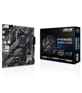 PLACA ASUS PRIME B550M-K ARGB,AMD,AM4,B550,2DDR4,64GB,DP+HDMI,GBLAN,4SATA3+2XM.2,6USB3.2,MATX