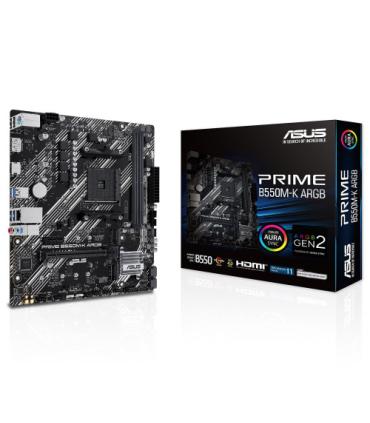PLACA ASUS PRIME B550M-K ARGB,AMD,AM4,B550,2DDR4,64GB,DP+HDMI,GBLAN,4SATA3+2XM.2,6USB3.2,MATX