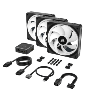 Corsair Air CO-9051002-WW sistema de refrigeración para ordenador Carcasa del ordenador Ventilador 12 cm Negro, Blanco 3 pieza(s