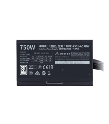 Cooler Master MWE 750 White 230V - V2 unidad de fuente de alimentación 750 W 24-pin ATX ATX Negro