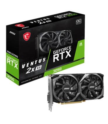 VGA MSI RTX 3050 VENTUS 2X XS 8G OC,NV,RTX3050,GDDR6,8GB,128BIT,HDMI+3DP,TORX FAN 3.0,2 VENTILADORES
