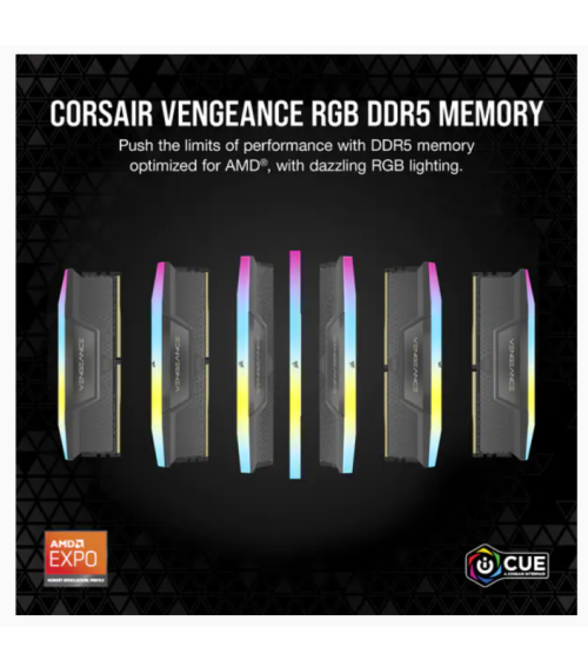 MEMORIA CORSAIR DDR5 32GB 2X16GB PC5200 VENGEANCE RGB CMH32GX5M2B5200Z40K