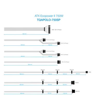 TooQ TQAPOLO-750SP unidad de fuente de alimentación 750 W 20+4 pin ATX ATX Negro