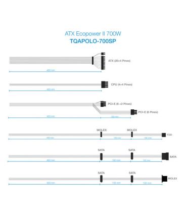 TooQ TQAPOLO-700SP unidad de fuente de alimentación 700 W 20+4 pin ATX ATX Negro