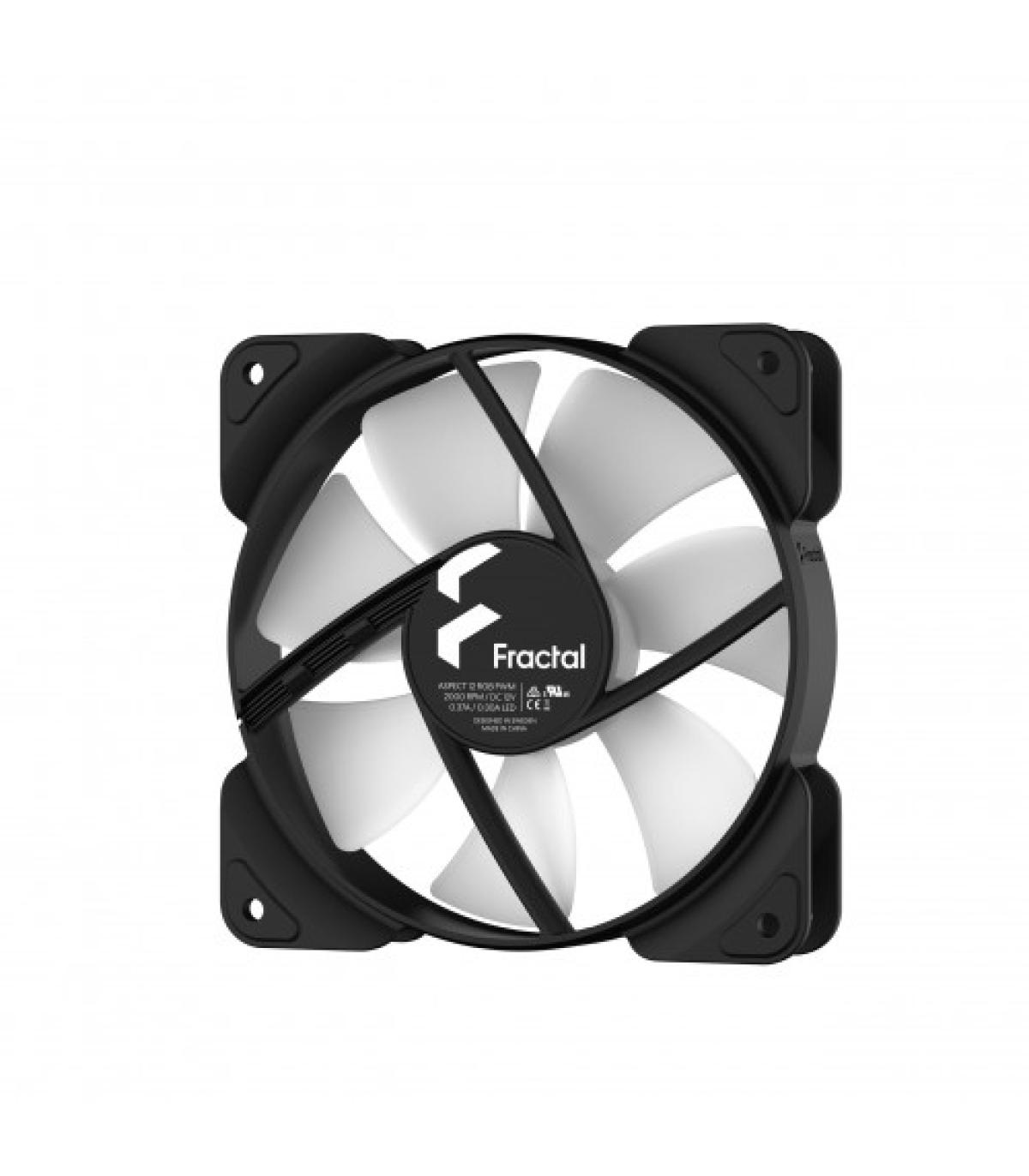 Fractal Design Aspect 12 RGB PWM Carcasa del ordenador Ventilador 12 cm Negro 1 pieza(s
