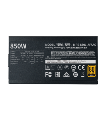 Cooler Master MWE Gold 850 - V2 Full Modular unidad de fuente de alimentación 850 W 24-pin ATX ATX Negro