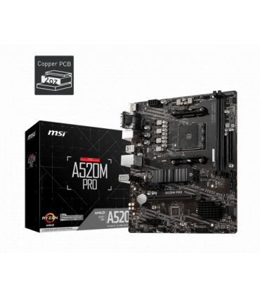 MSI A520M PRO placa base AMD A520 Zócalo AM4 micro ATX
