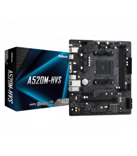 PLACA ASROCK A520M-HVS,AMD,AM4,A520,2DDR4,64,VGA+HDMI,4SATA3,1M.2,4USB2.0,2USB3.2,USB-C,1GB,MATX