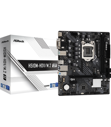PLACA ASROCK H510M-HDV/M.2 SE,INTEL,1200,H470,2DDR4,64GB,VGA+DVI+HDMI,GBLAN,4SATA3,6USB3.2+M.2,MATX
