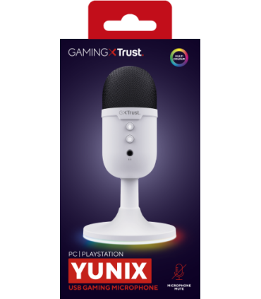 Trust GXT 234P Yunix Blanco Micrófono de superficie para mesa