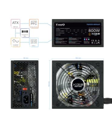 TooQ TQXGEII-800SAP unidad de fuente de alimentación 800 W 20+4 pin ATX ATX Negro
