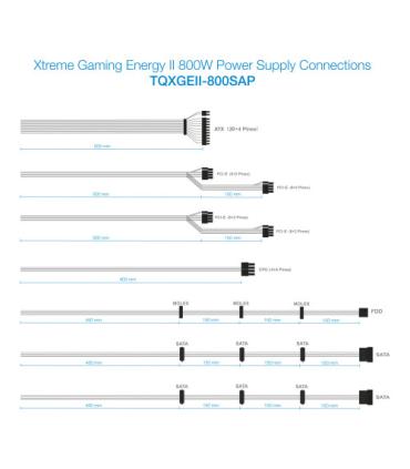 TooQ TQXGEII-800SAP unidad de fuente de alimentación 800 W 20+4 pin ATX ATX Negro