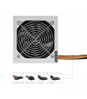 TooQ TQEP-500SSE unidad de fuente de alimentación 500 W 24-pin ATX ATX Plata