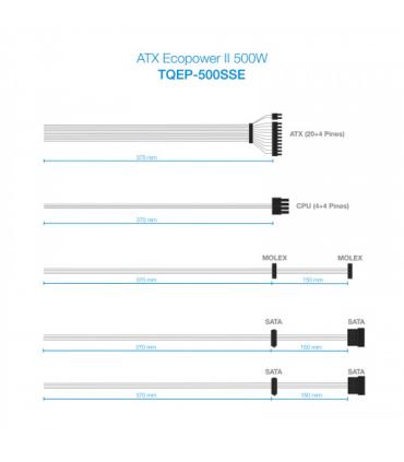 TooQ TQEP-500SSE unidad de fuente de alimentación 500 W 24-pin ATX ATX Plata