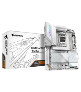 GIGABYTE Placa base X870E AORUS PRO ICE - Compatible con CPUs AMD Ryzen 9000, VRM digital de 16+2+2 fases, hasta 8000MHz DDR5 (O