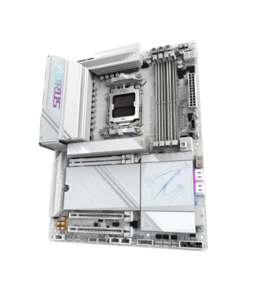 GIGABYTE Placa base X870E AORUS PRO ICE - Compatible con CPUs AMD Ryzen 9000, VRM digital de 16+2+2 fases, hasta 8000MHz DDR5 (O