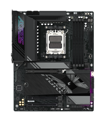 GIGABYTE Placa base X870E A ELITE WIFI7 - Compatible con CPUs AMD Ryzen 9000, VRM digital de 16+2+2 fases, hasta 8000MHz DDR5 (O