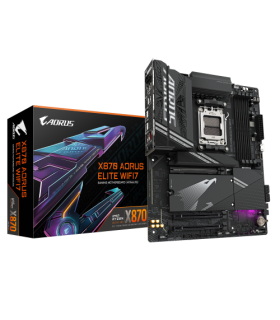 GIGABYTE Placa base X870 A ELITE WIFI7 - Compatible con CPUs AMD Ryzen 9000, VRM de 16+2+2 fases, hasta 8000MHz DDR5 (OC), 4xPCI