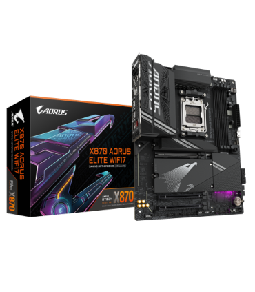 GIGABYTE Placa base X870 A ELITE WIFI7 - Compatible con CPUs AMD Ryzen 9000, VRM de 16+2+2 fases, hasta 8000MHz DDR5 (OC), 4xPCI