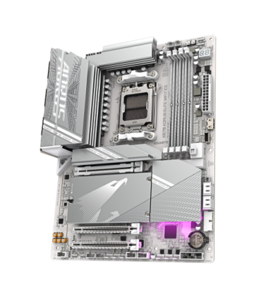 GIGABYTE Placa base X870 A ELITE WF7 ICE - Compatible con CPUs AMD Ryzen 9000, VRM digital de 16+2+2 fases, hasta 8000MHz DDR5..