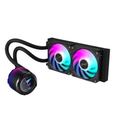 GIGABYTE Refrigeración líquida AIO AORUS WATERFORCE X II 240 para CPU - 2 ventiladores ARGB de 120 mm, pantalla LCD a todo color