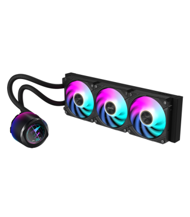 GIGABYTE Refrigeración líquida para CPU AORUS WATERFORCE X II 360 AIO - 3 ventiladores ARGB de 120 mm, pantalla LCD a todo color