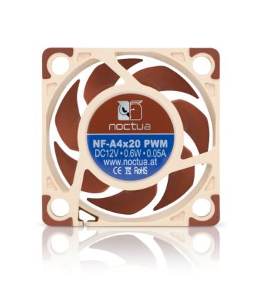 NOCTUA VENTILADOR CAJA NF-A4X20 PWM, 40MM FAN, 40X40X20MM, 12V, 5000RPM/4400RPM/1200RPM, 14,9 DB(A), 9,4 M3/H, 2,26 MM H2O, 4 PI