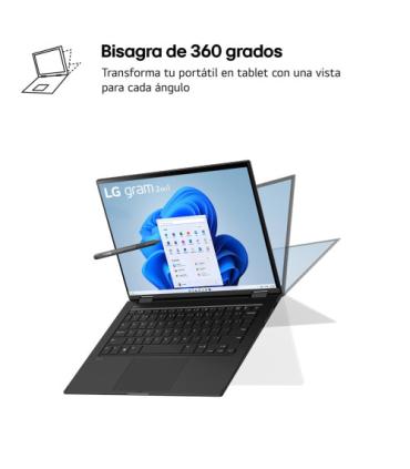 LG PORTATIL GRAM 2 EN 114T90S. W11 HOME. INTEL CORE ULTRA 7. 16GB. 512GB SSD. 1,2KG