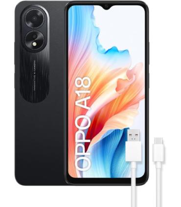 OPPO A18 4GB+128GB NEGRO + CABLE USB