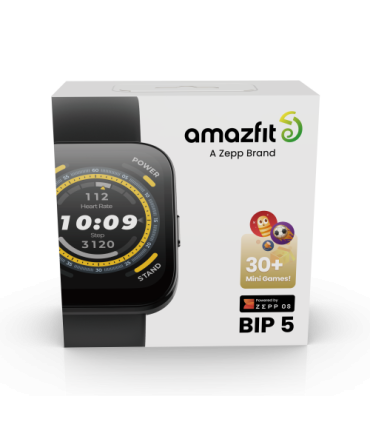Amazfit Bip 5 4,85 cm (1.91") LCD 38 mm Digital 320 x 380 Pixeles Pantalla táctil Negro GPS (satélite