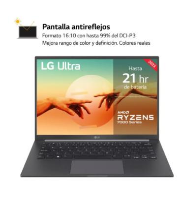 LG PORTATIL (14U70R-G.AP56B) ULTRA PRO, 14", RYZEN5, 8GB RAM, 512GB SSD, GRIS