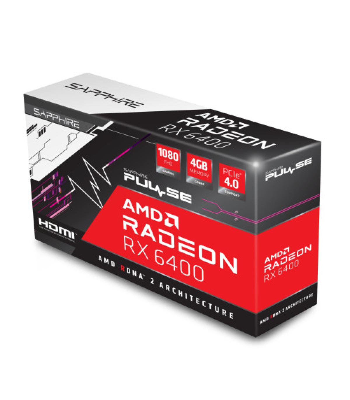 Sapphire PULSE 11315-01-20G tarjeta gráfica AMD Radeon RX 6400 4 GB GDDR6