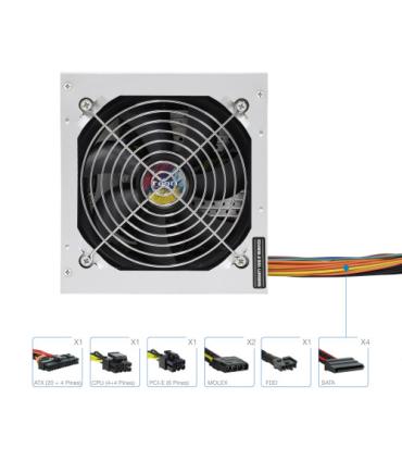 TooQ TQAPOLO-500SP unidad de fuente de alimentación 500 W 20+4 pin ATX ATX Plata