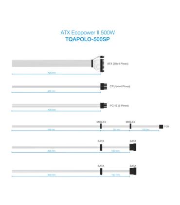 TooQ TQAPOLO-500SP unidad de fuente de alimentación 500 W 20+4 pin ATX ATX Plata